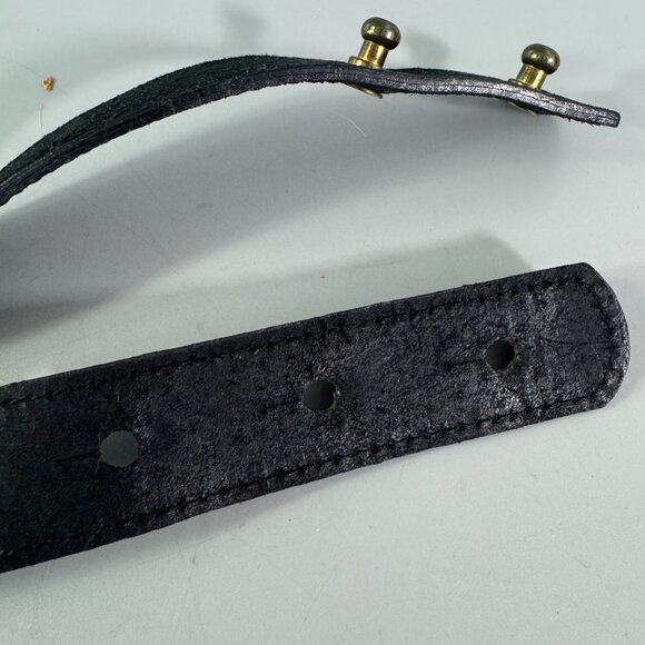 Patricia Green Details Genuine Black Leather & Gold Chains Belt, Women\'s Size M main image 5